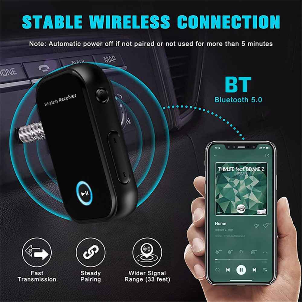 BT15 AUX Car Bluetooth-compatible 5.0 Audio Receiver Noise Reduction Bluetooth-compatible Call Adapter