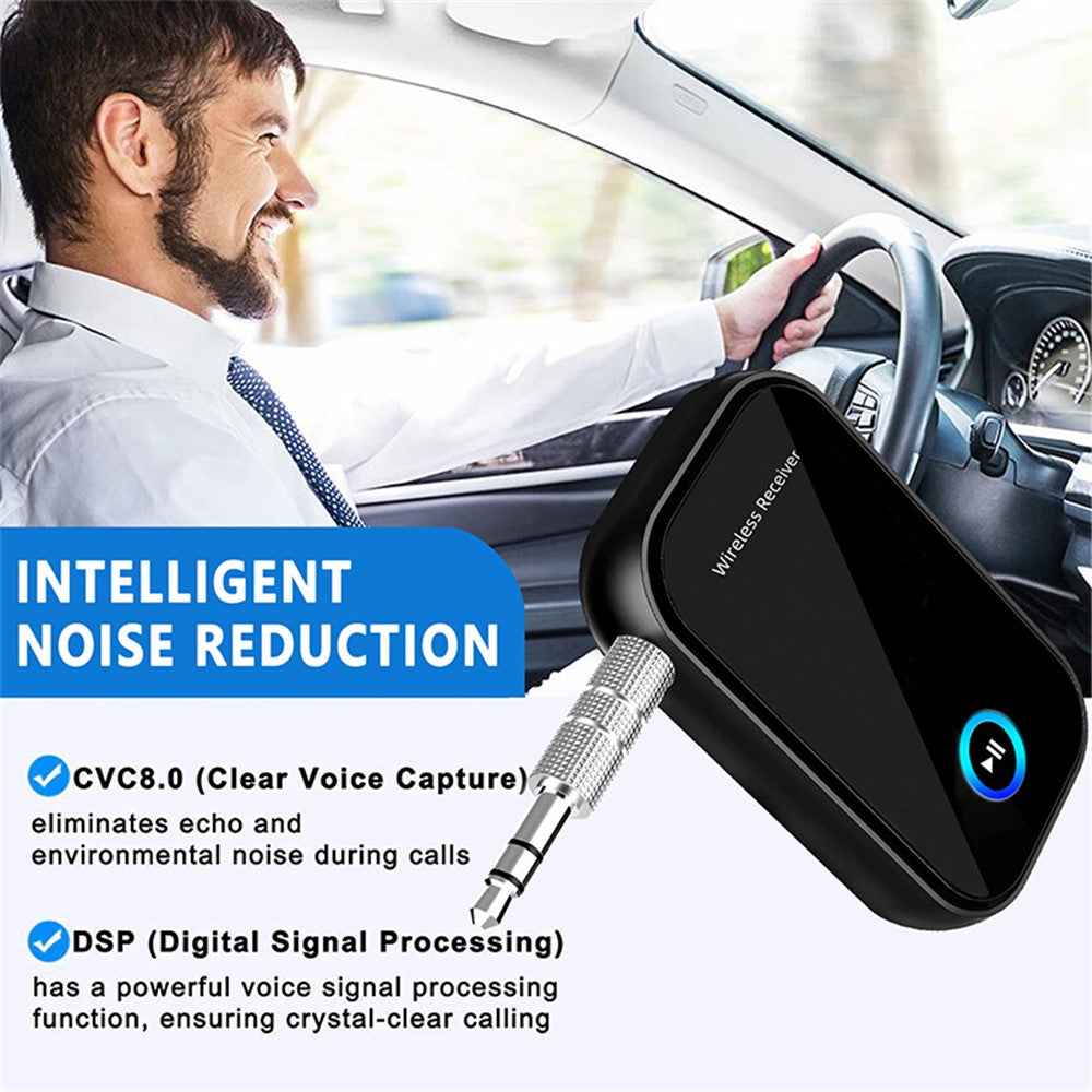 BT15 AUX Car Bluetooth-compatible 5.0 Audio Receiver Noise Reduction Bluetooth-compatible Call Adapter