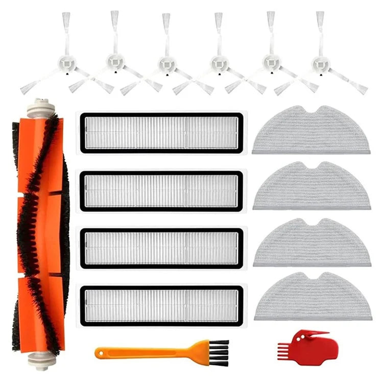 For Dreame L10 Pro / D9 Sweeping Robot 6 Side Brushes + 4 Filters + 4 Rags + 1 Main Brush + 2 Cleaning Tools