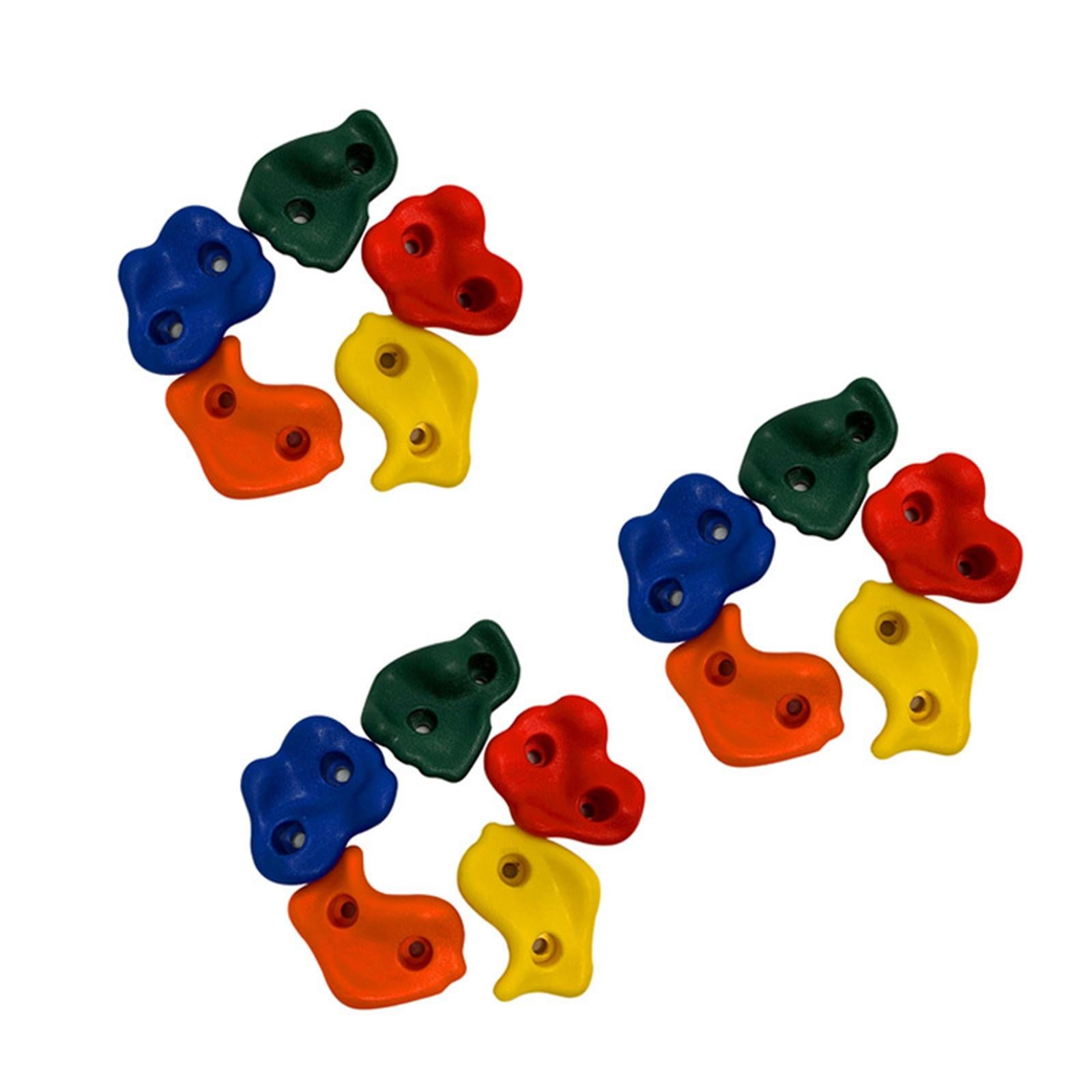 15Pcs Kids Tree Climbing Holds with 5 Ratchet Straps Hand Feet Hold Grip Kit