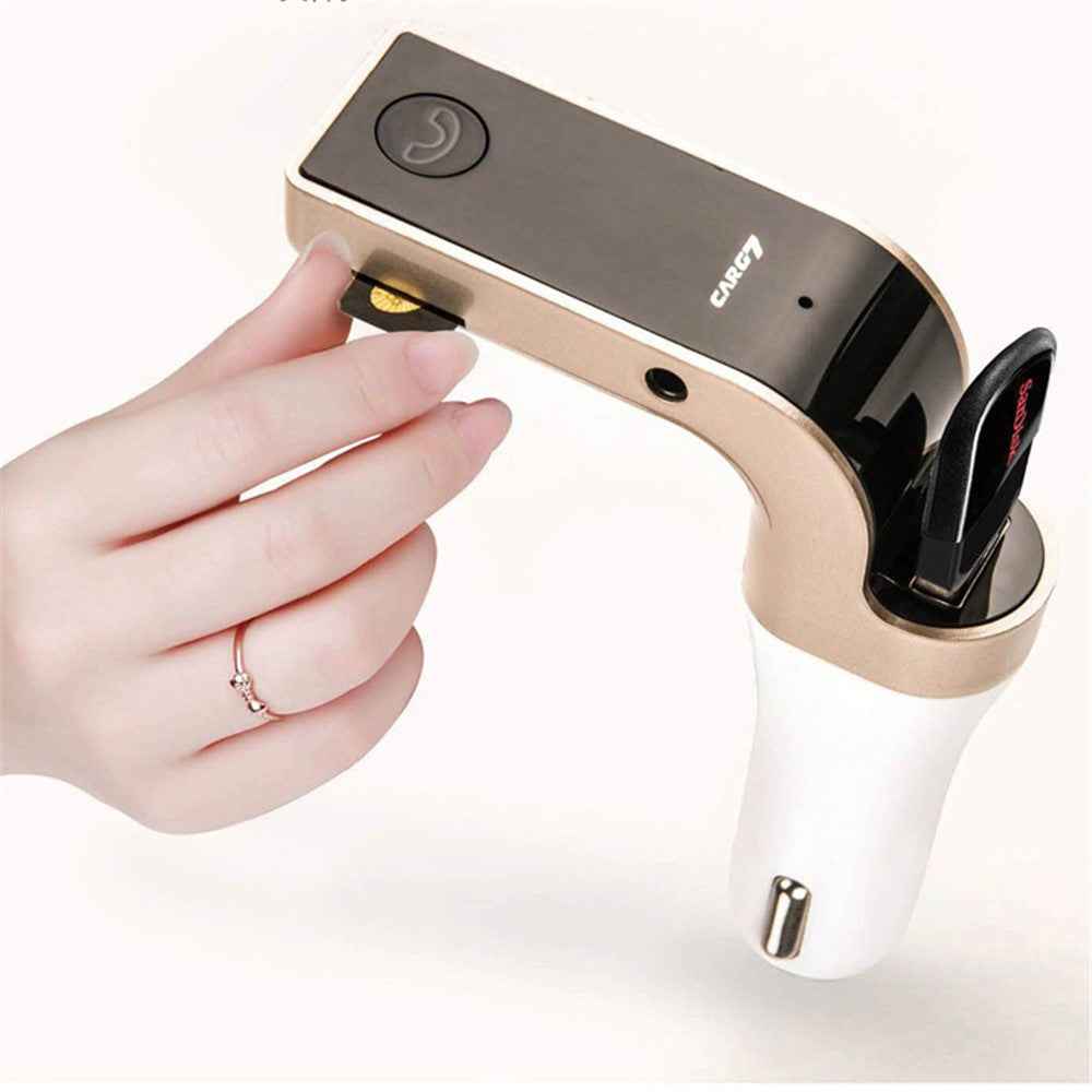 G7 Smart Car Bluetooth-compatible MP3 Player FM Transmitter USB Car Charger Hands-free Car Kit - Gold