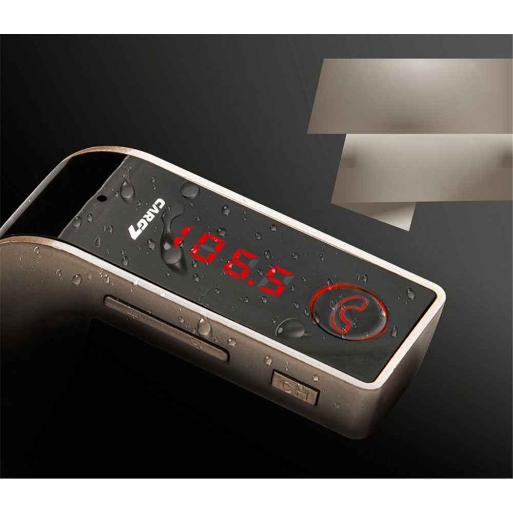 G7 Smart Car Bluetooth-compatible MP3 Player FM Transmitter USB Car Charger Hands-free Car Kit - Gold