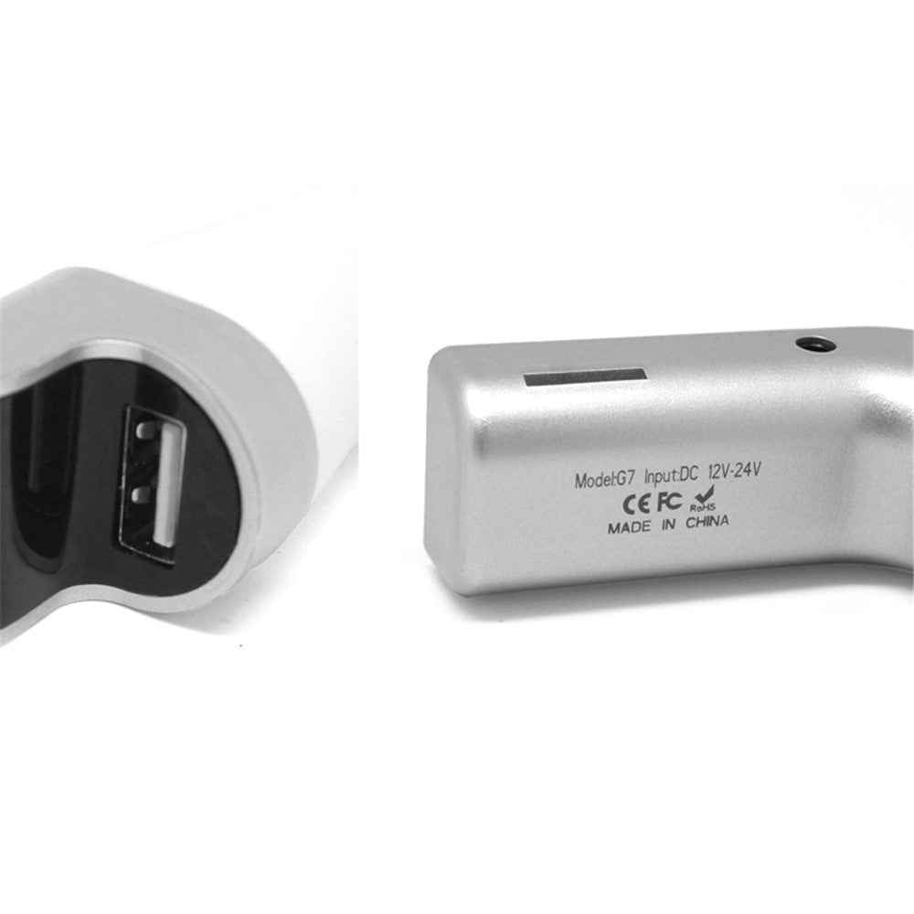 G7 Smart Car Bluetooth-compatible MP3 Player FM Transmitter Hands-free Car Kit USB Car Charger - Silver