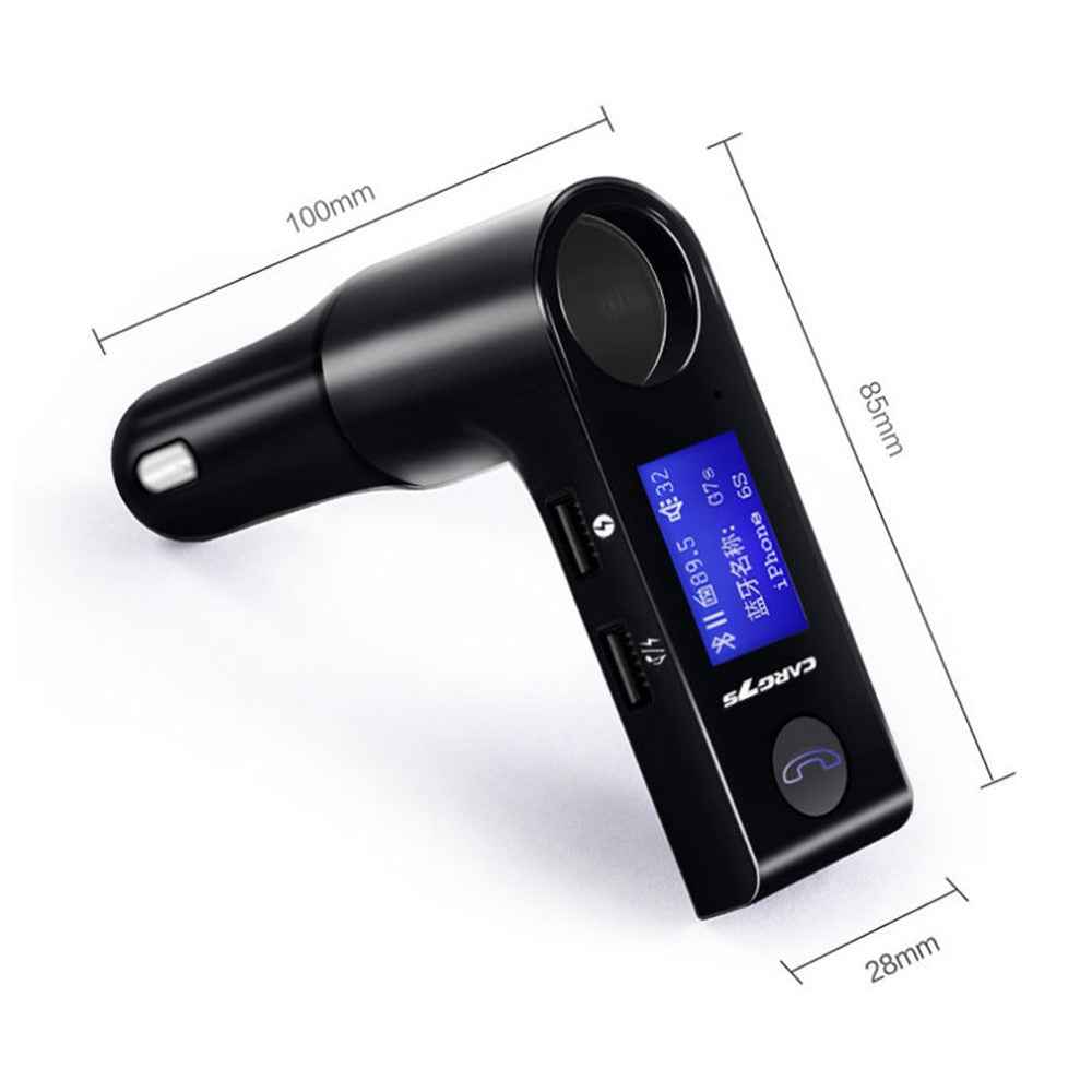 G7S Car Bluetooth-compatible Kit FM Transmitter MP3 Player Dual USB Car Charger with Cigarette Lighter Port - Black