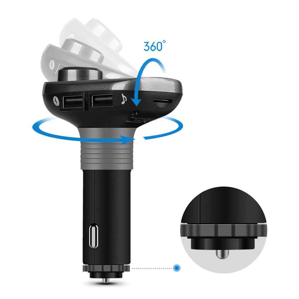 Dual USB Car Charger Bluetooth-compatible FM Transmitter Hands Free Car Kit Support TF Card / U Disk Play