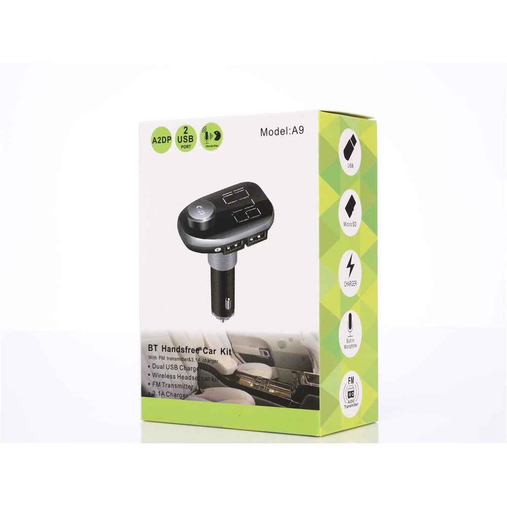 Dual USB Car Charger Bluetooth-compatible FM Transmitter Hands Free Car Kit Support TF Card / U Disk Play