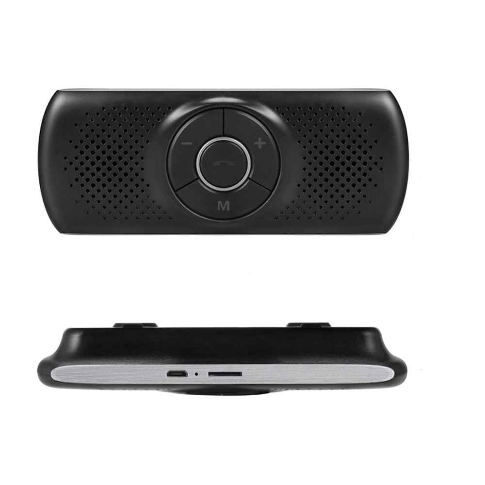 T826 Handsfree Speaker MP3 Music Bluetooth-compatible Player Wireless Car Kit Bluetooth-compatible 4.2 EDR Support TF Connect 2 Phones - Black/Silver
