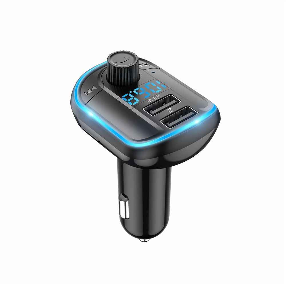 Bluetooth-compatible Hands-free Car Kit MP3 Player FM Transmitter USB Charger with Breathing Light
