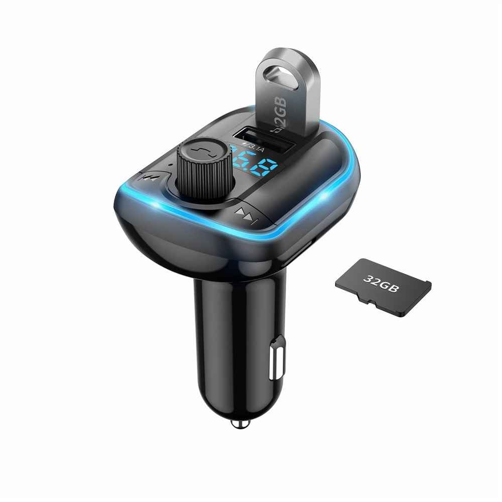 Bluetooth-compatible Hands-free Car Kit MP3 Player FM Transmitter USB Charger with Breathing Light