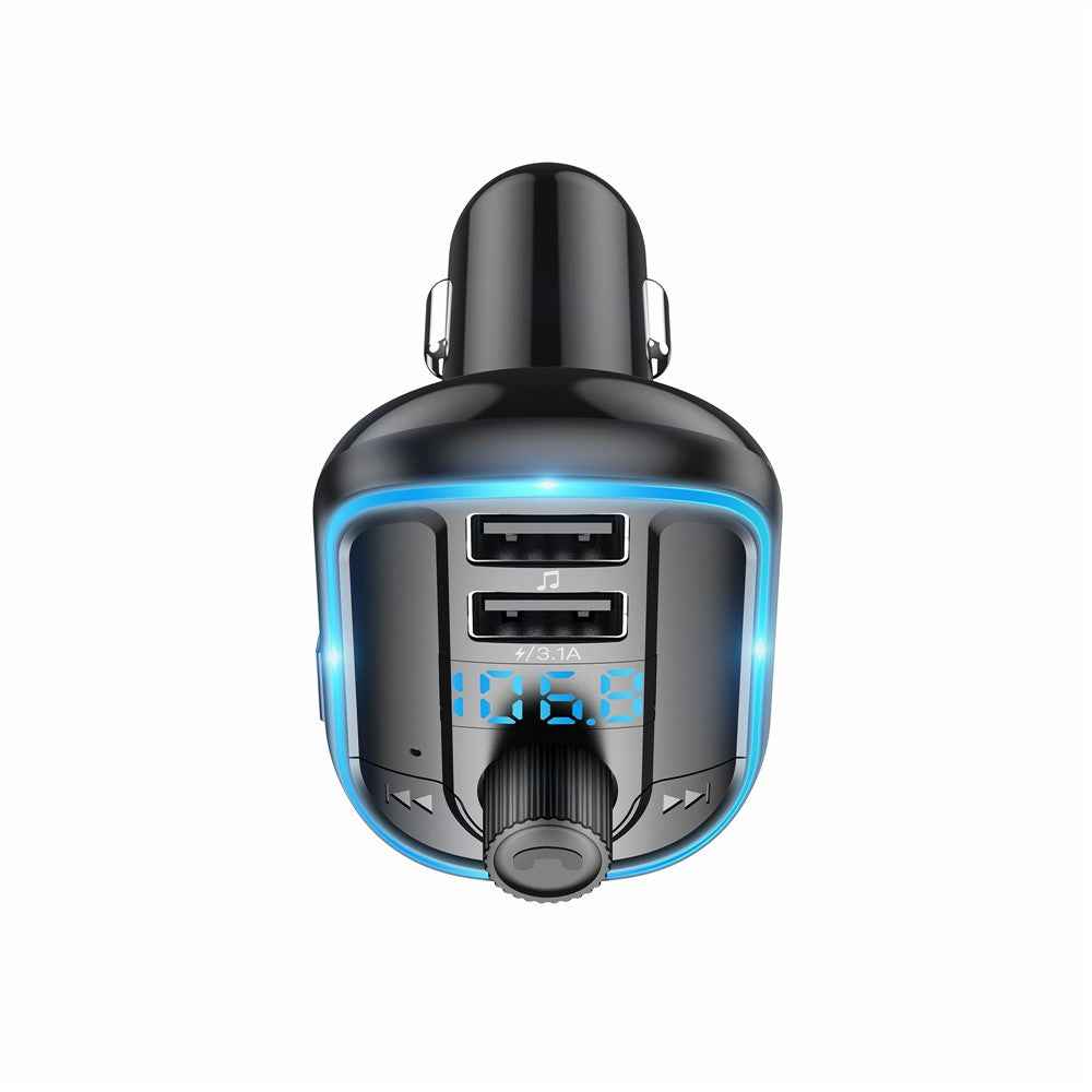 Bluetooth-compatible Hands-free Car Kit MP3 Player FM Transmitter USB Charger with Breathing Light