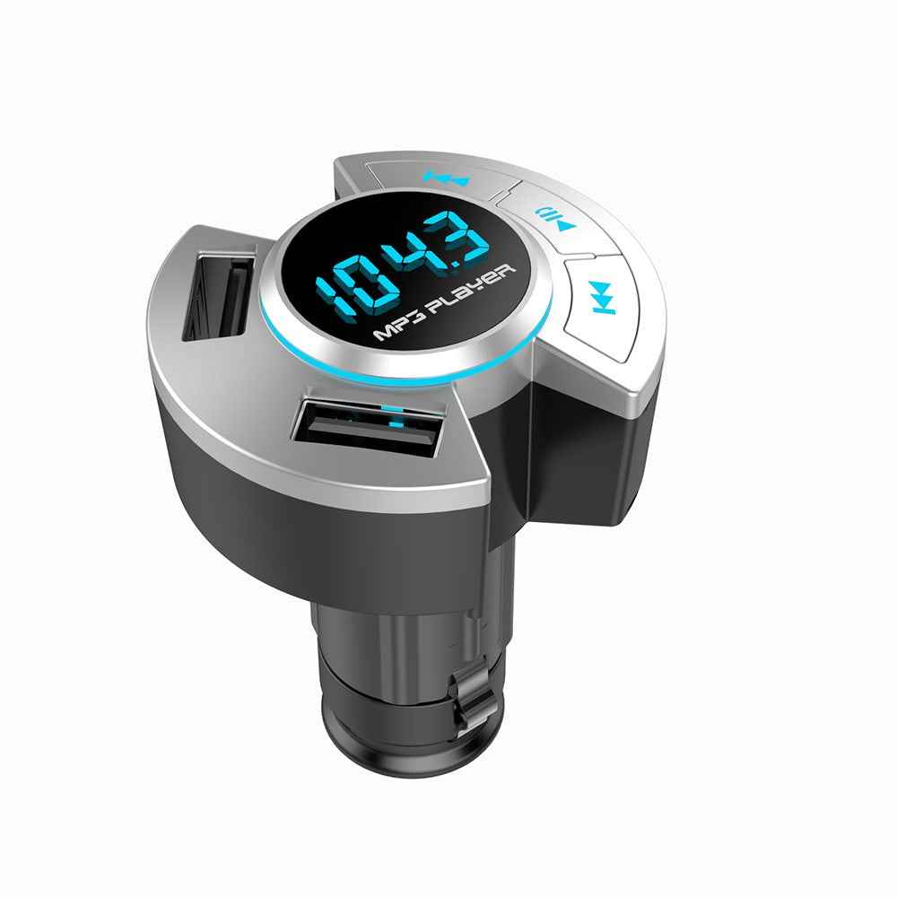 Multifunction Car Bluetooth-compatible MP3 Player Dual USB Car Charger Support TF Card/U Disk