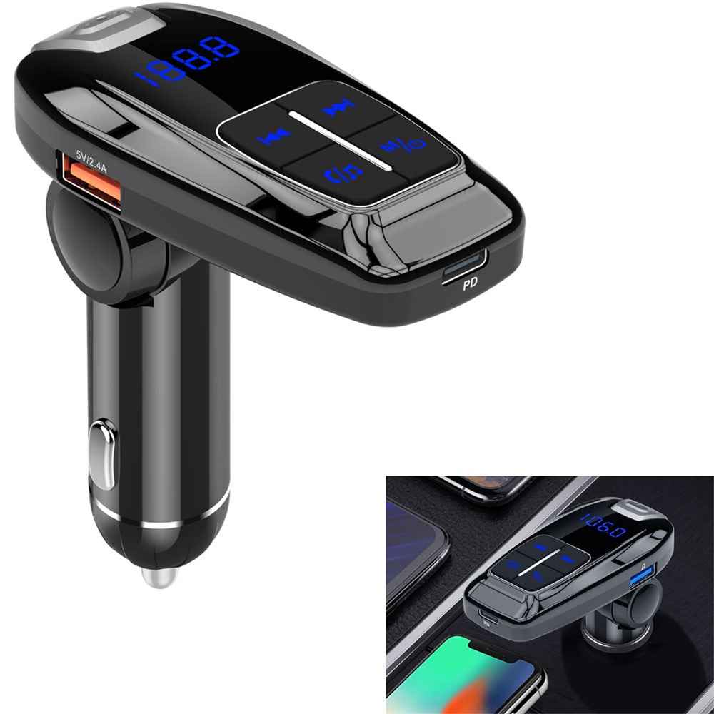 JEDX-BC59 Bluetooth-compatible Wireless Car FM Transmitter Mp3 Player PD 3.0 18W USB Phone Charger