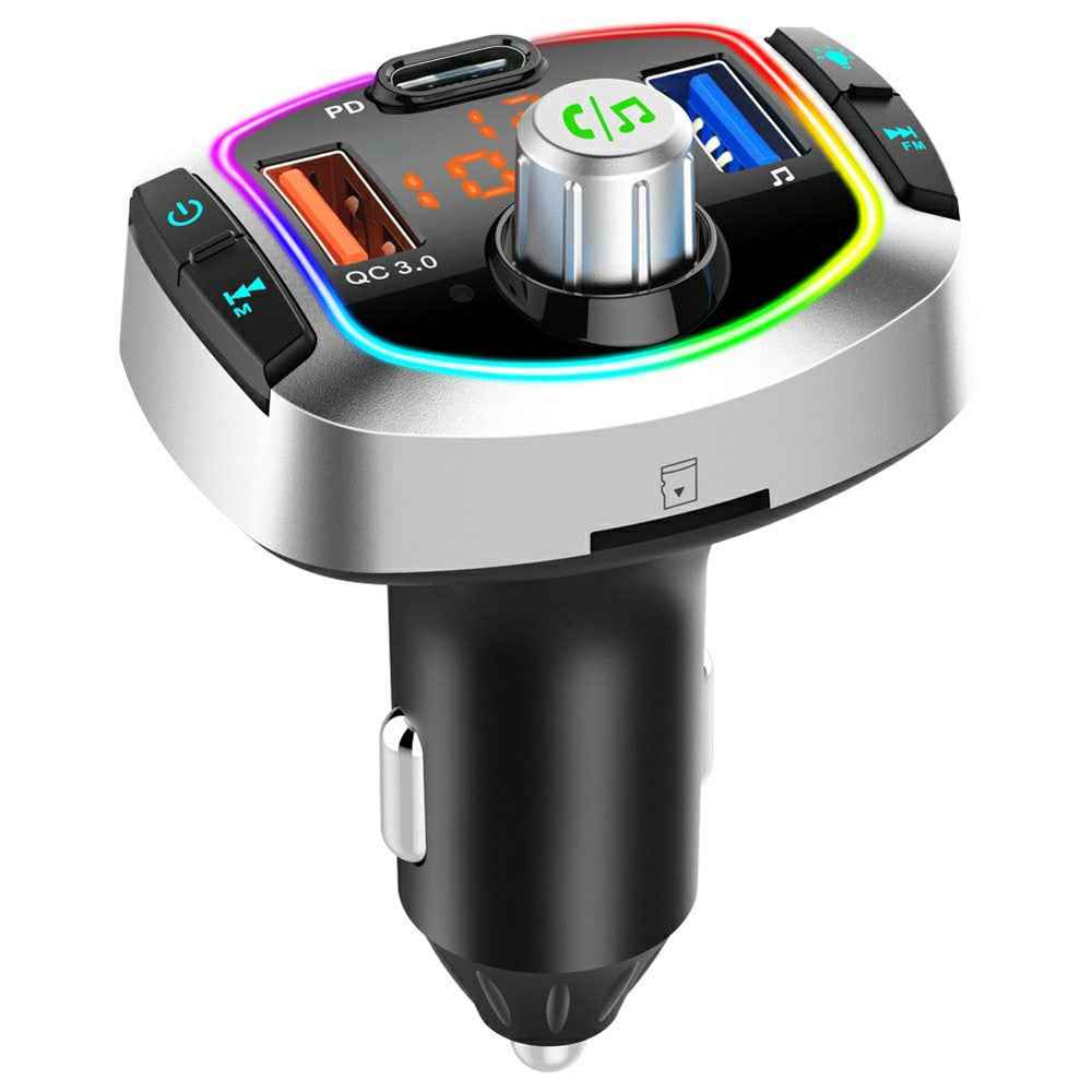 Multifunction Bluetooth-compatible Car FM Transmitter MP3 Player PD+QC3.0 Car Charger