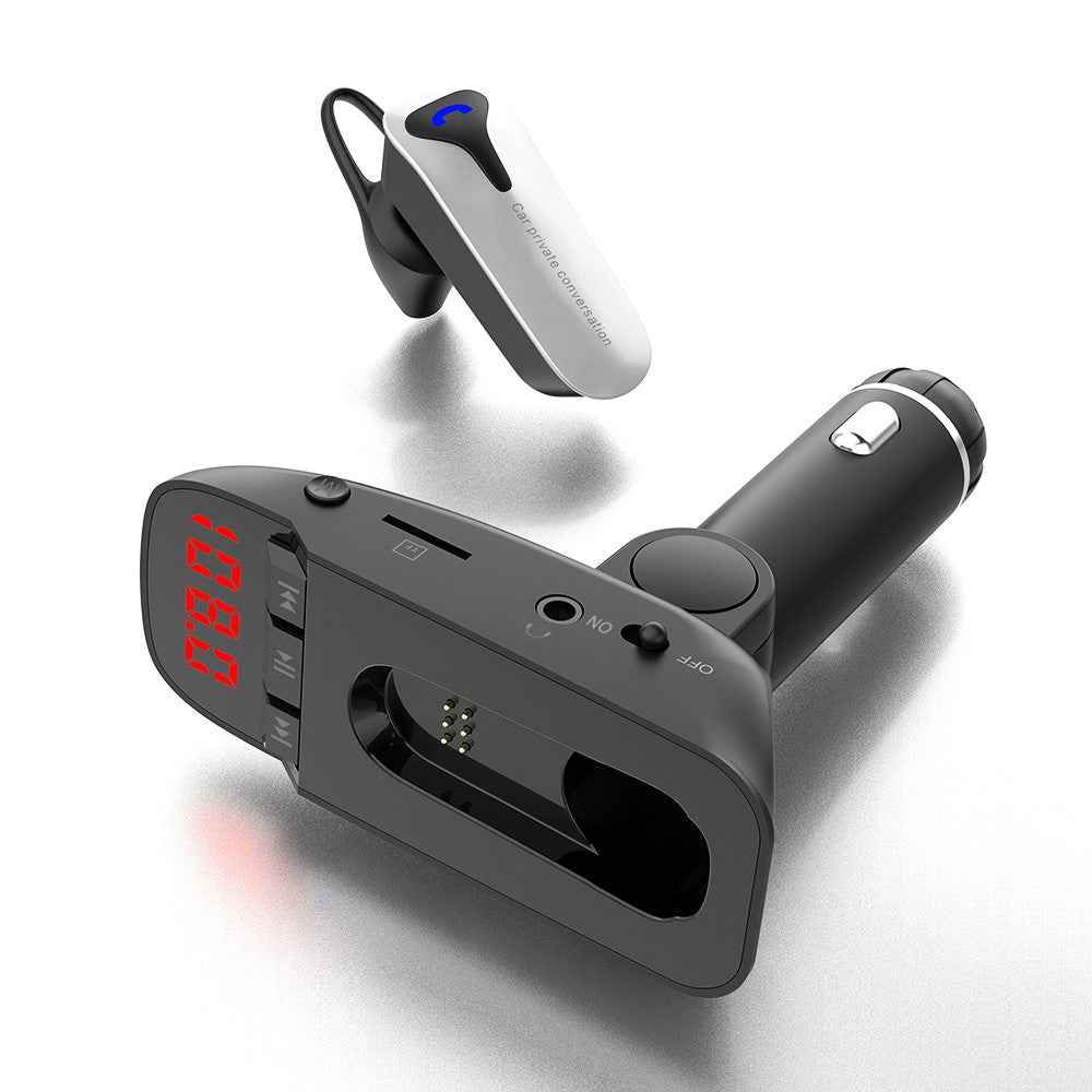 JEDX-ER9 2-in-1 Car Bluetooth-compatible Headset Car MP3 Player FM Transmitter