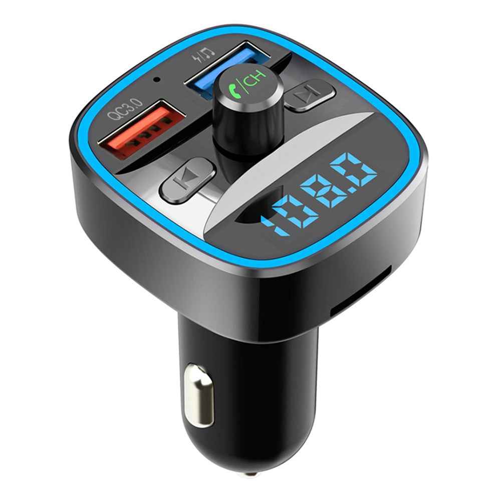 T25s Bluetooth-compatible 5.0 FM Transmitter Car Modulator Wireless Handsfree Kit Auto Audio MP3 Player QC3.0 Dual USB Charger