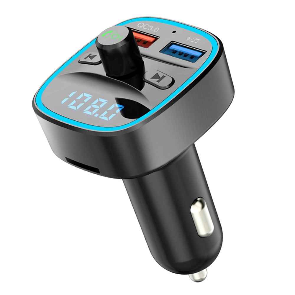 T25s Bluetooth-compatible 5.0 FM Transmitter Car Modulator Wireless Handsfree Kit Auto Audio MP3 Player QC3.0 Dual USB Charger