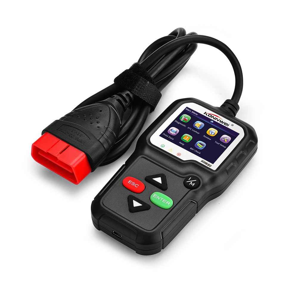KONNWEI KW680 OBDII/EOBD Scanner OBD2 CAN Bus Code Reader - Black