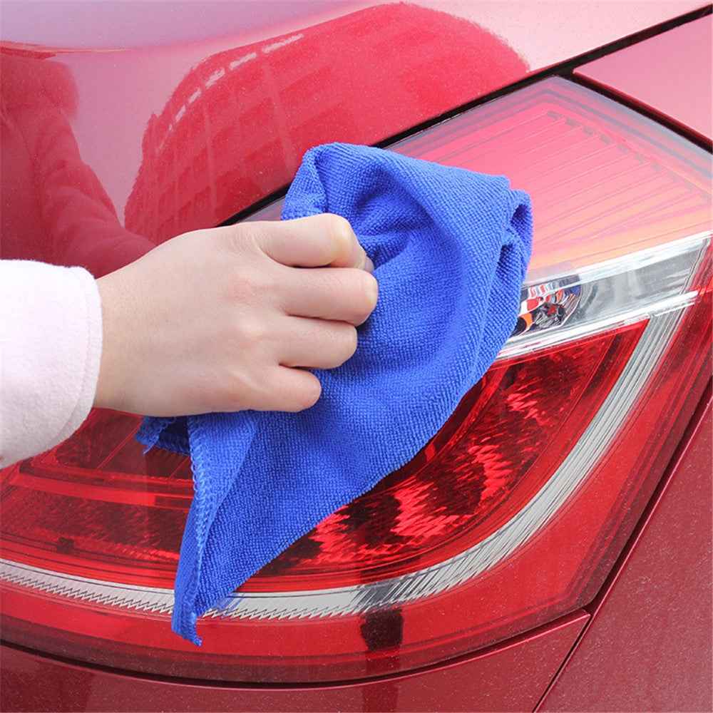 10Pcs/Set Soft Absorbent Wash Cloth Car Auto Care Microfiber Cleaning Towels, Size: 30x30cm - Blue