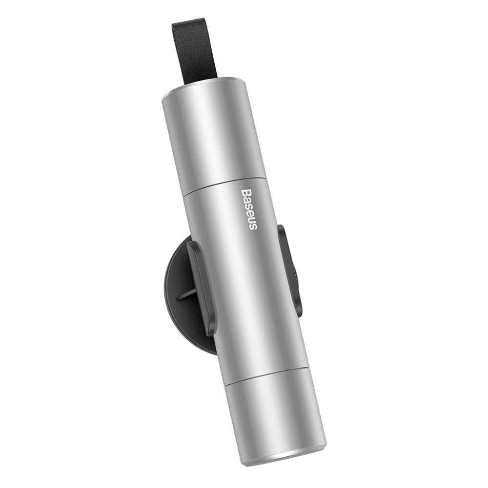 BASEUS Sharp Tool Safety Hammer with Broken Window + Cut Seat Belt Function - Silver