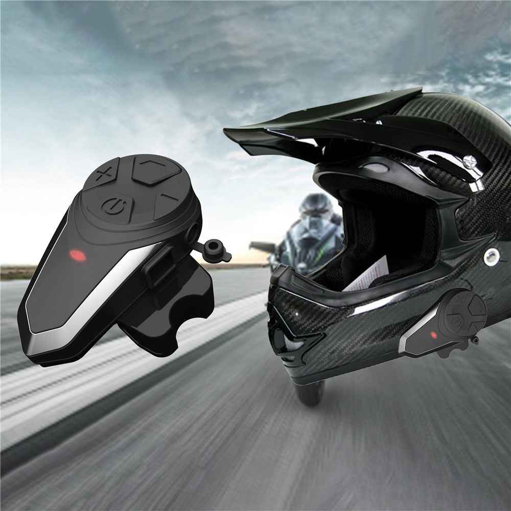 BT-S3 Waterproof IPX6 Motorcycle Helmet Bluetooth-compatible Headphone 1000m Interphone Hands-free Call Headset with FM Function