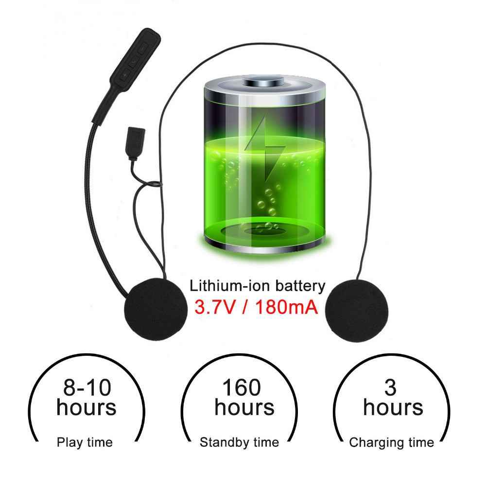 BT8 Motorcycle Helmet Bluetooth-compatible Headset Wireless Earphone Hands-free Speakers Music Headphone