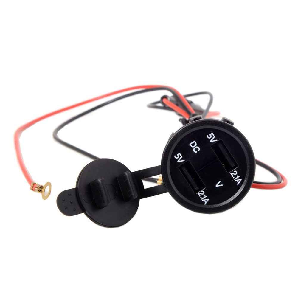 Motorcycle Waterproof Dual USB Adapter Electric Bicycle Handlebar Port Socket for Phone GPS MP4