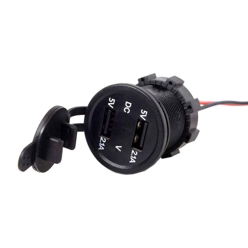 Motorcycle Waterproof Dual USB Adapter Electric Bicycle Handlebar Port Socket for Phone GPS MP4