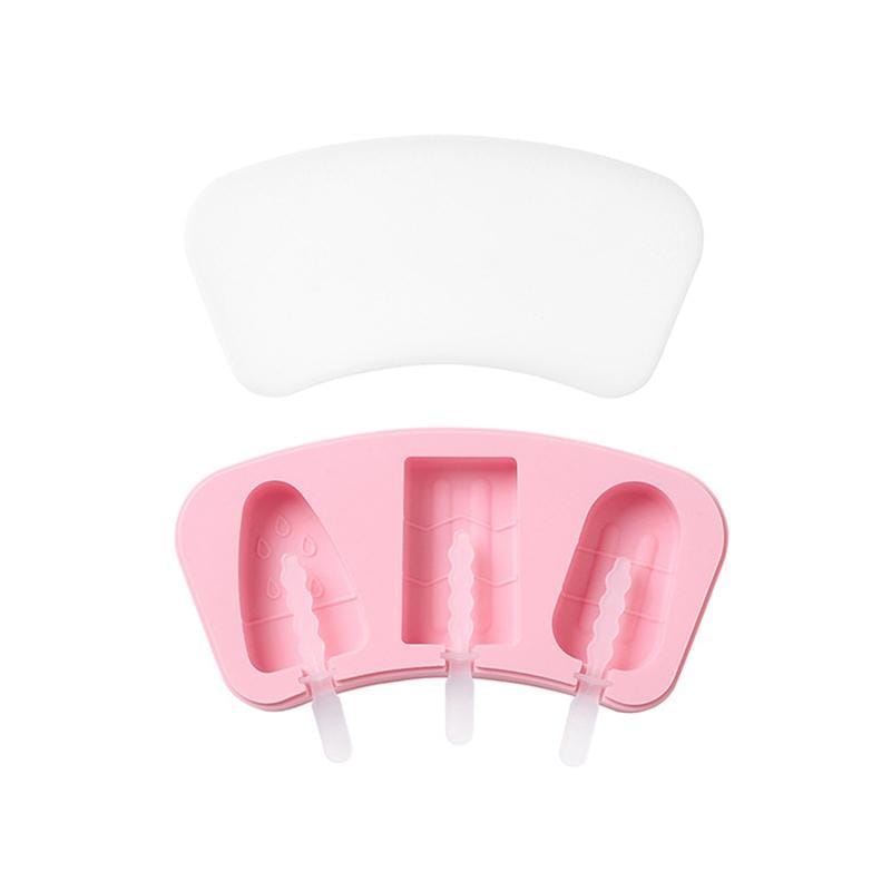 2 PCS Cartoon Homemade Popsicle Ice Cream Mold with Lid Silicone Baking Tool, Style:Simple (Blue)
