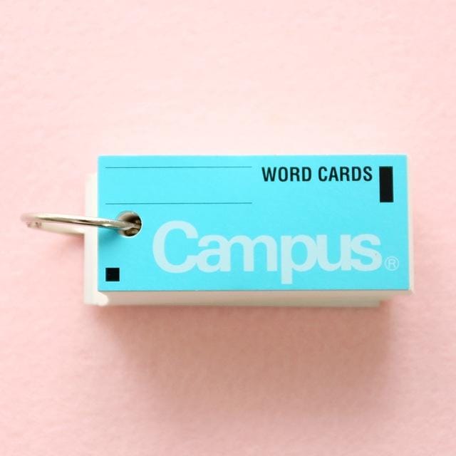 Portable Campus Words Cards Mini Blank Memo Simple Notebook (Blue)
