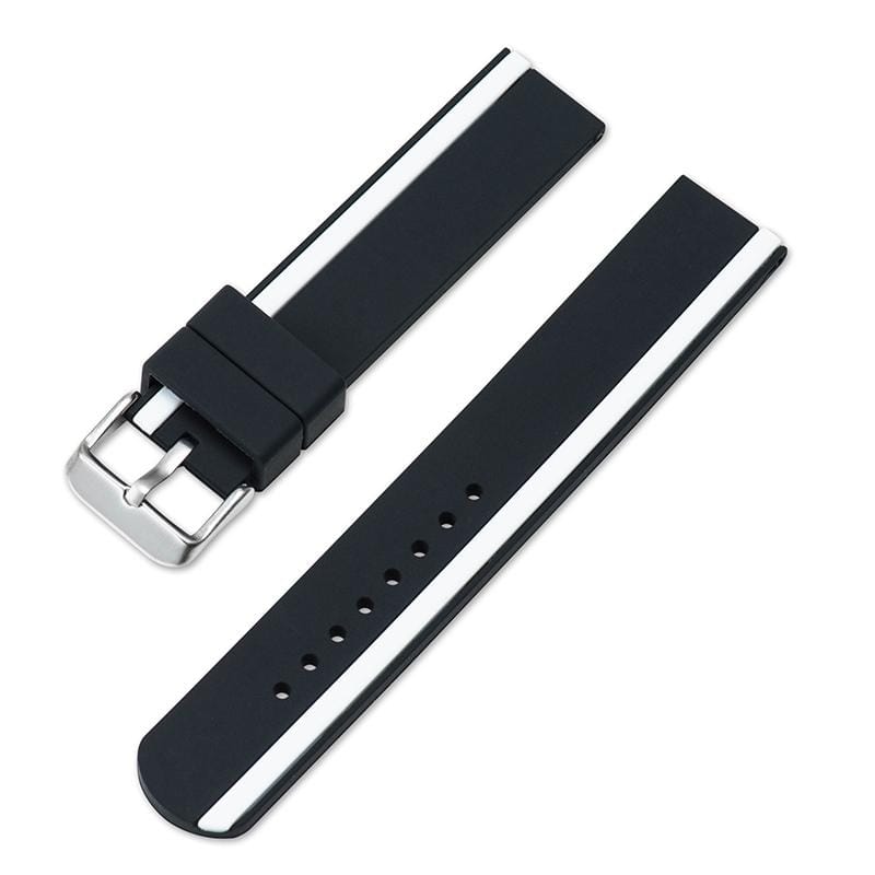 Universal Unilateral Bicolor Silicone Watchband for Galaxy Watch (White)