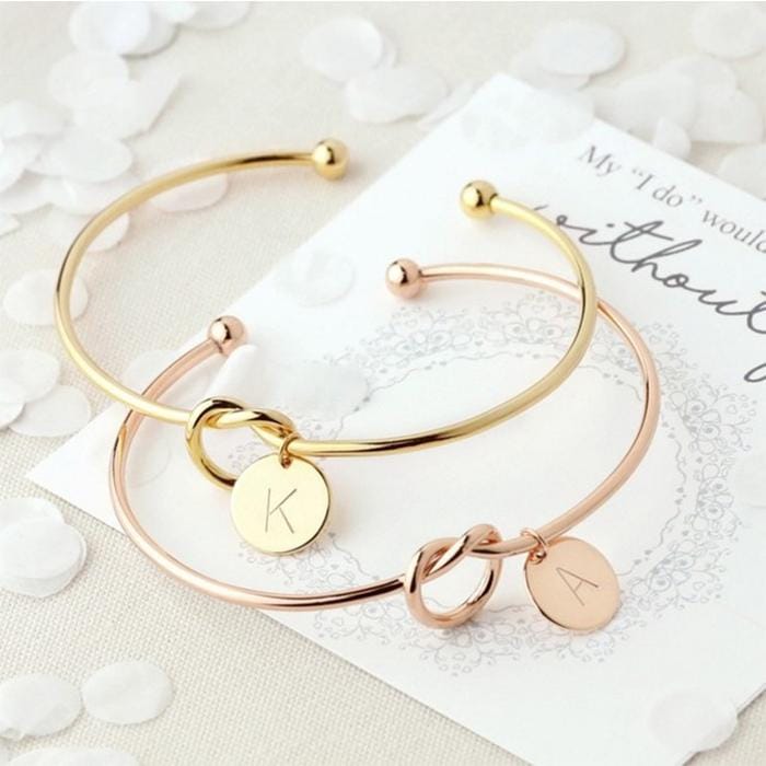 10 PCS Alloy Letter T Bracelet Snake Chain Charm Bracelet (Rose Gold)