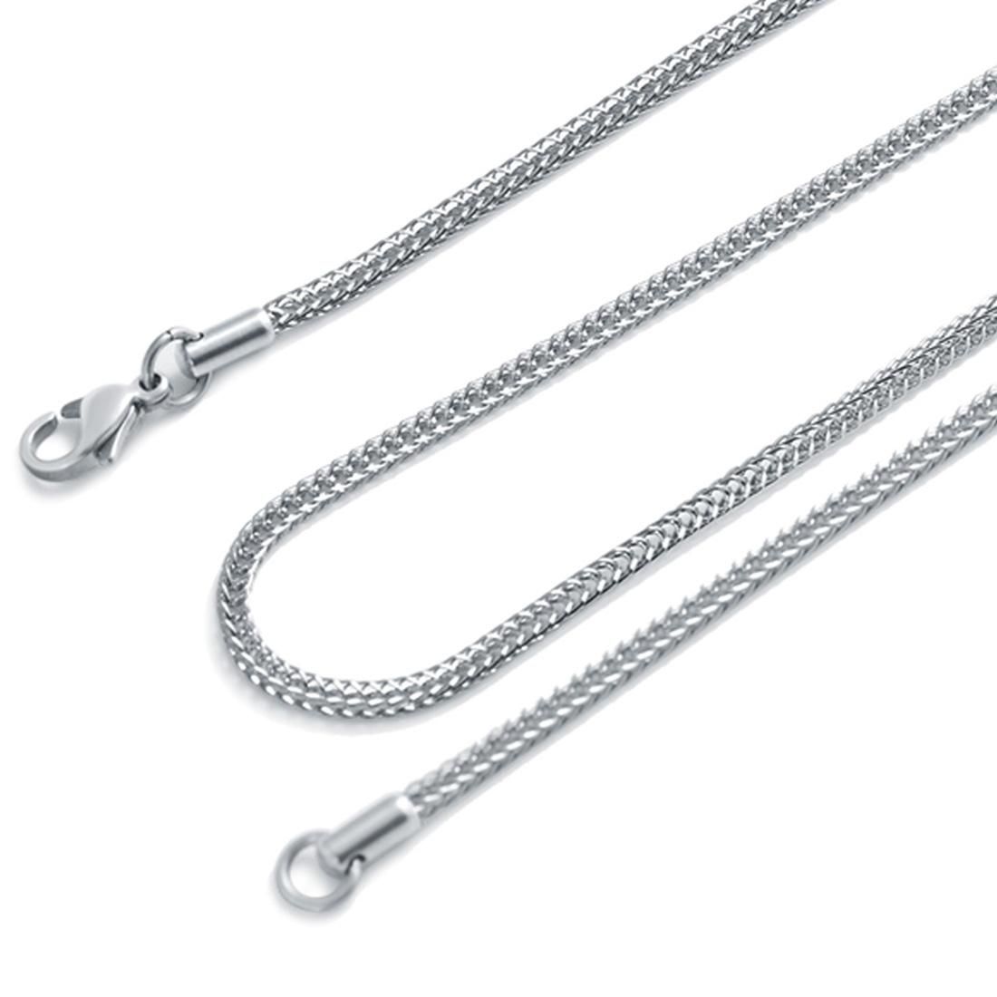 Mens Jewelry Hip Hop Punk 2.5mm Stainless Steel Choker Round Link Chain Necklace, Length: 45cm / 18 inch