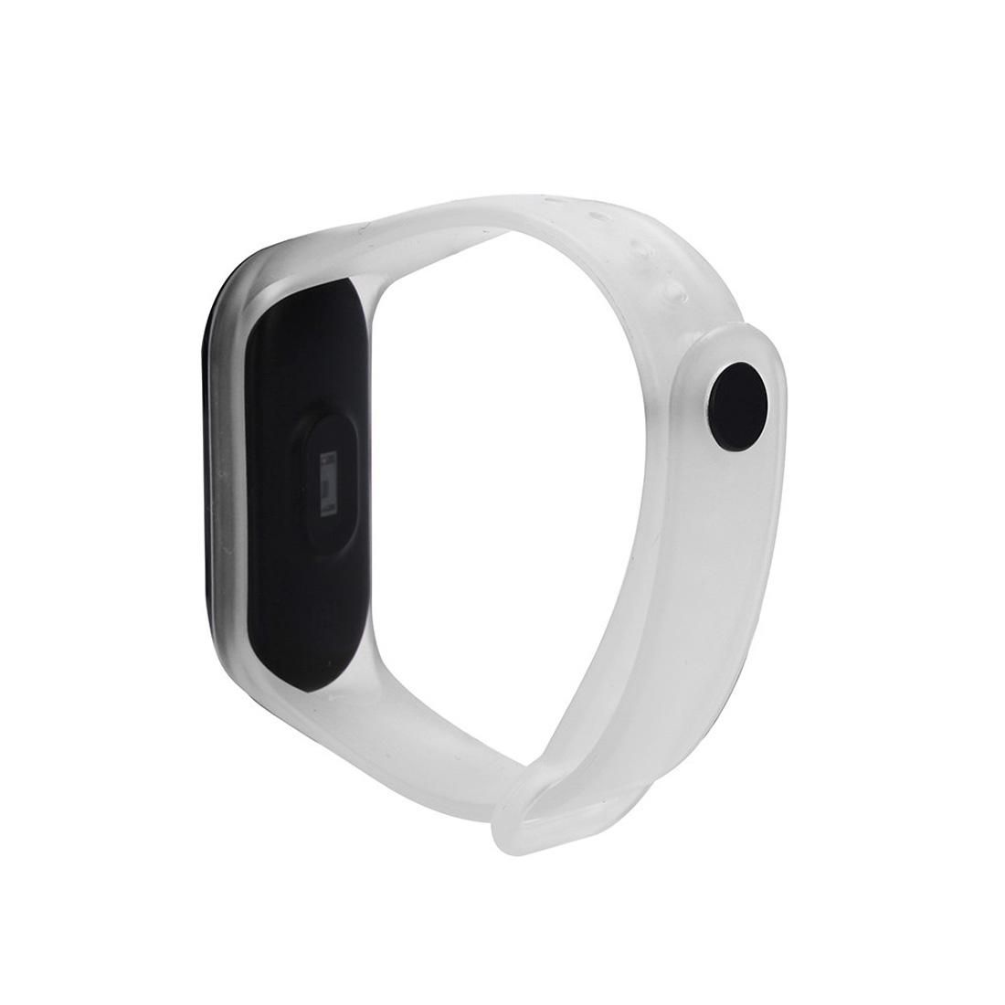 Bracelet Watch Silicone Rubber Wristband Wrist Band Strap Replacement for Xiaomi Mi Band 3 (White)