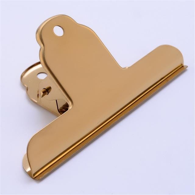 Stainless Steel Large Dovetail Clip Seal Clip Book Clip Folder Seal Clip Bill Clip (Gold)