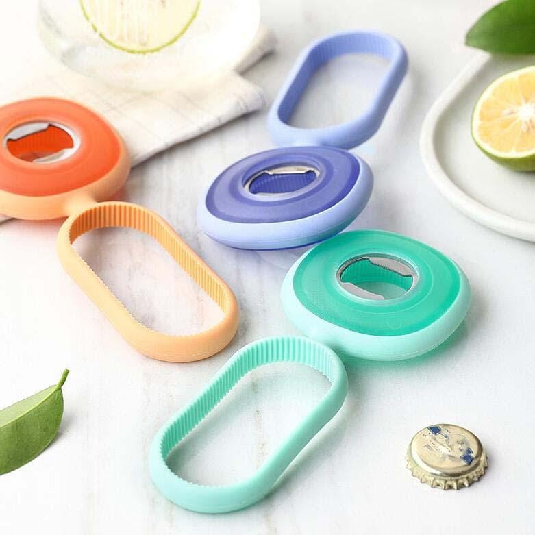 4 PCS Labor-saving Anti-skid Can Opener Multi-function Beer Bottle Opener Random Color Delivery