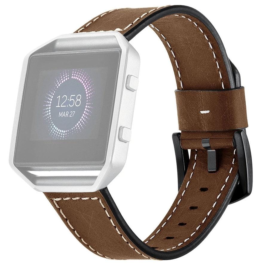 For Fitbit Blaze Smart Watch Pull-up Leather Replacement Watch Band Strap Bracelet, Host not Included (Brown)