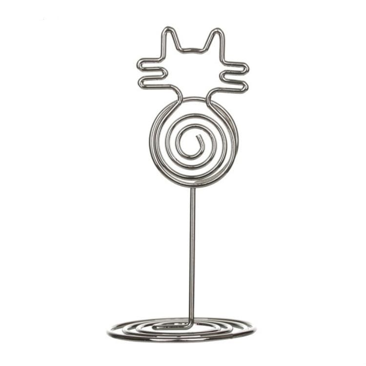 4 PCS Cartoon Cat Business Card Holder Metal Photo Clip Creative Desktop Note Clip (Silver)