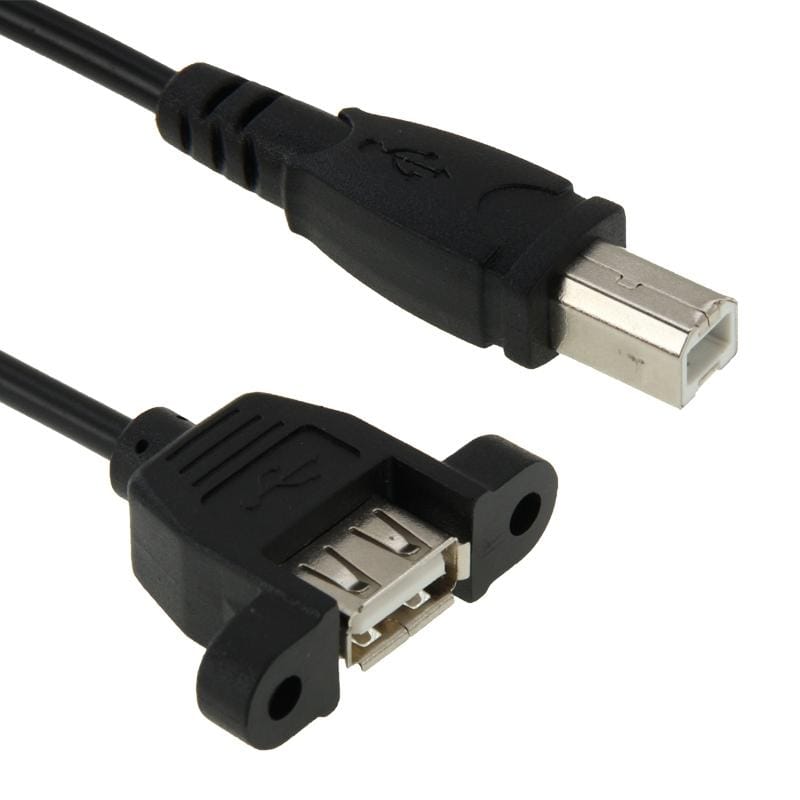 USB 2.0 Type-B Male to USB 2.0 Female Printer / Scanner Adapter Cable for HP, Dell, Epson, Length: 50cm (Black)