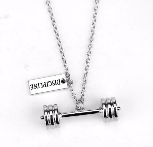 Sport Barbell Dumbbell Pendant Jewelry Lover Friend Bodybuilding Necklaces for Men Women (N252)