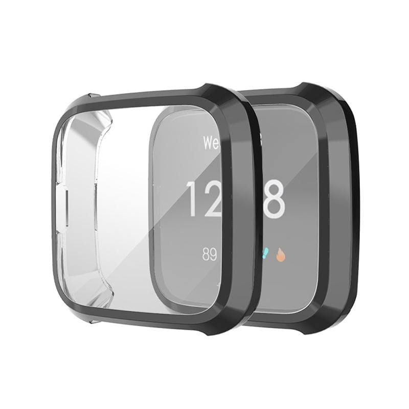 For Fitbit Versa Lite Smart Watch Full Coverage Plating TPU Protective Case (Transparent)