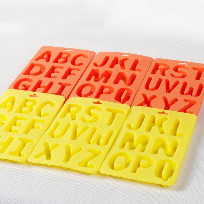 A-Z 3 in 1 Letter Ice Cube Ice Box Silicone Ice Tray Set (Yellow)
