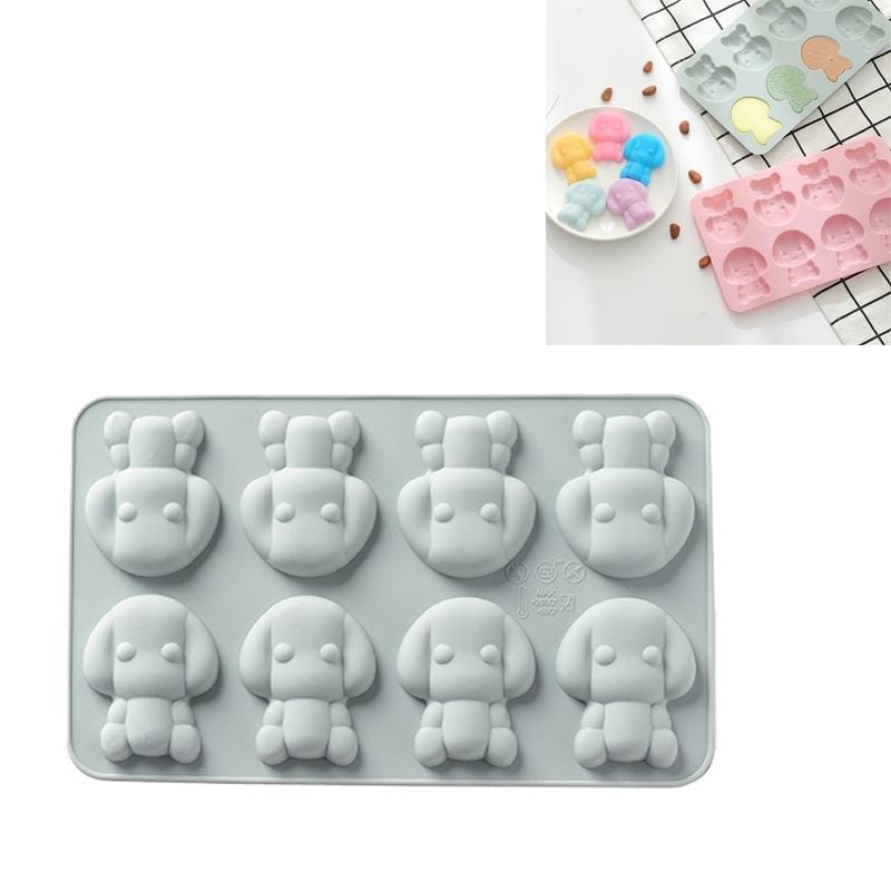 6 PCS Cartoon Puppy Silicone Cake Mold Chocolate Biscuit Baking Mould Ice Making Mold (Blue)