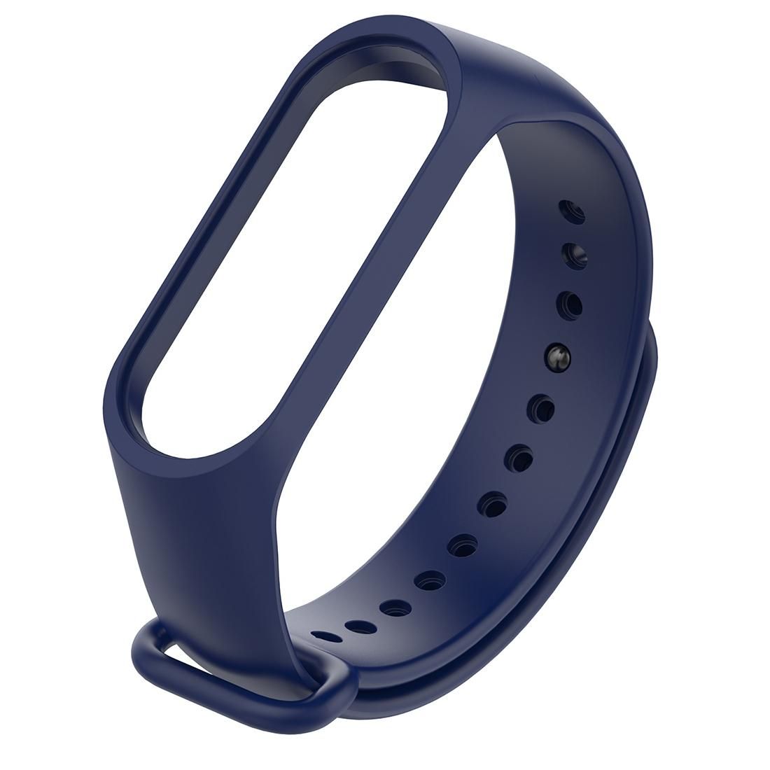 Bracelet Watch Silicone Rubber Wristband Wrist Band Strap Replacement for Xiaomi Mi Band 3 (Navy Blue)