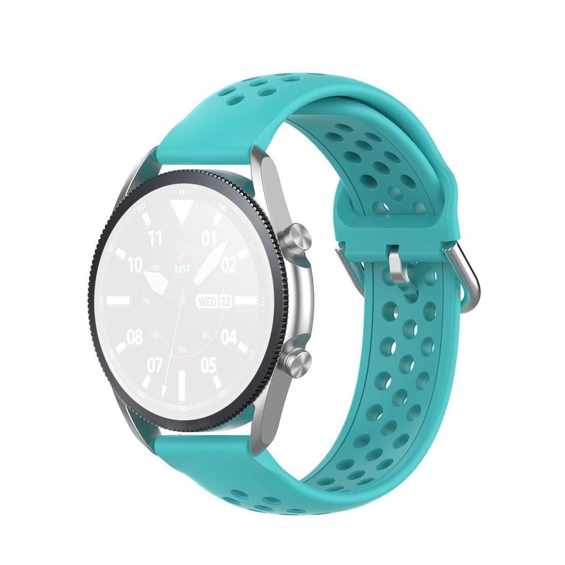 For Galaxy Watch 3 45mm Silicone Sports Solid Color Strap, Size: Free Size 22mm (Teal)