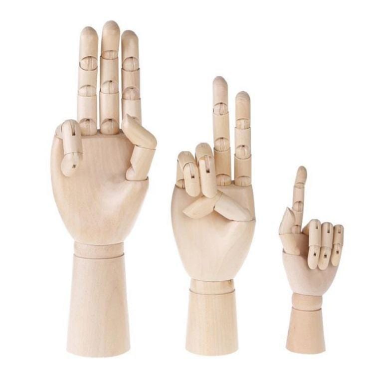 Wooden Doll Hand Joint Movable Hand Model Wooden Hand Art Sketch Tool, Size:7 Inch (Right Hand)