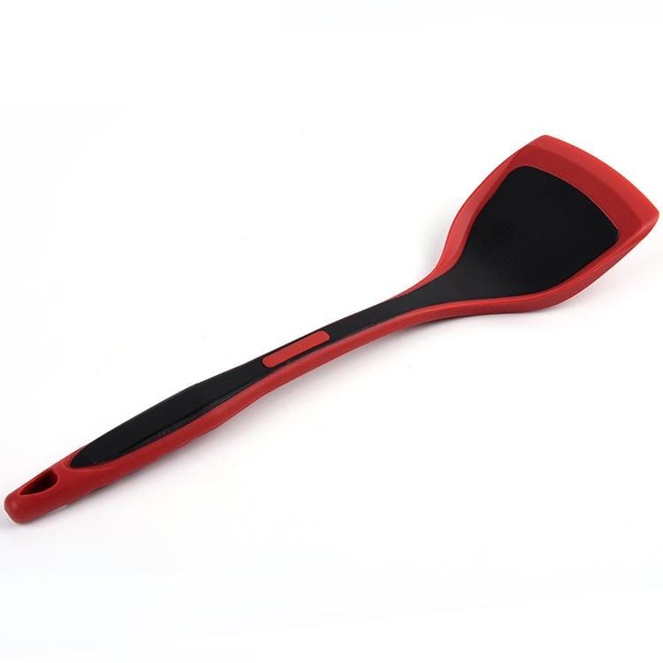 Full Silicone Two-color High Temperature Resistant Anti-scalding Handle Nylon Spatula Cooking Spatula (Blue)