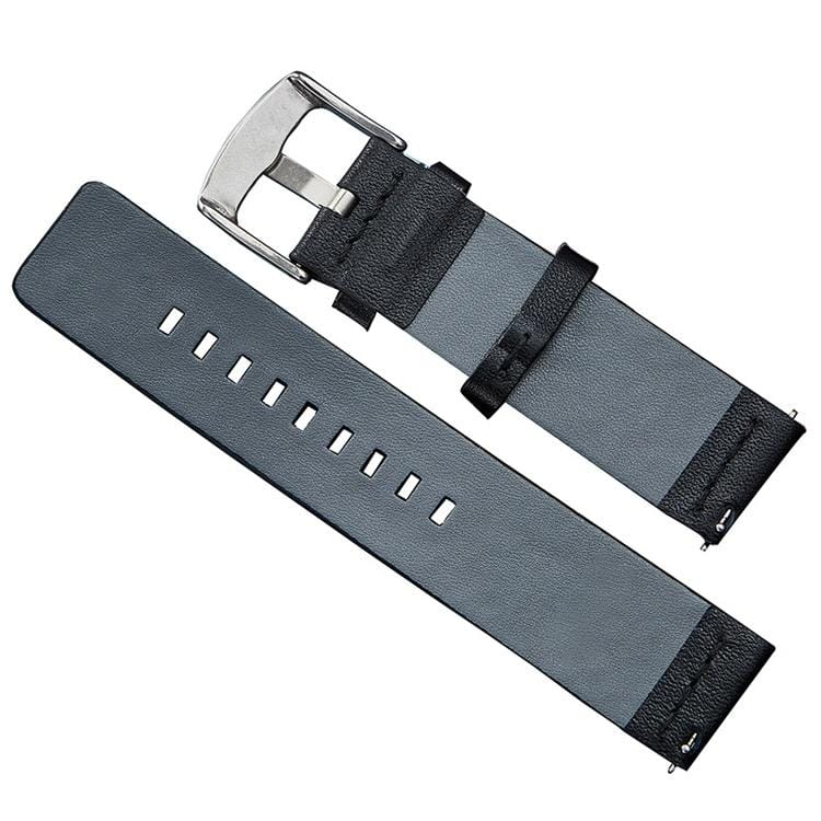 Smart Watch Black Buckle Leather Wrist Strap for Apple Watch / Galaxy Gear S3 / Moto 360 2nd, Specification: 22mm (Black)