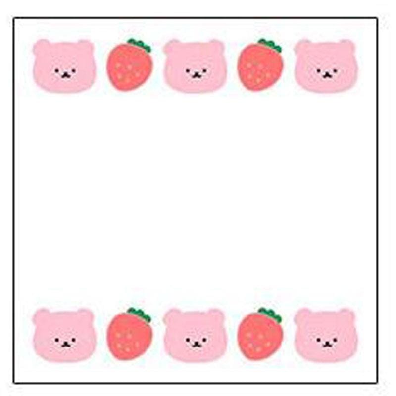 2 PCS Cute Bear Candy Strawberry Note Book Message Note (Strawberry)