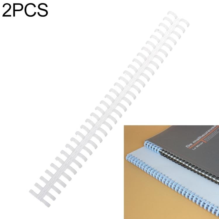 2 PCS  Desk Calendar Loose-leaf Open Binding Ring A4 Plastic 34-hole Loose-leaf  Double Coil (10mm Transparent)