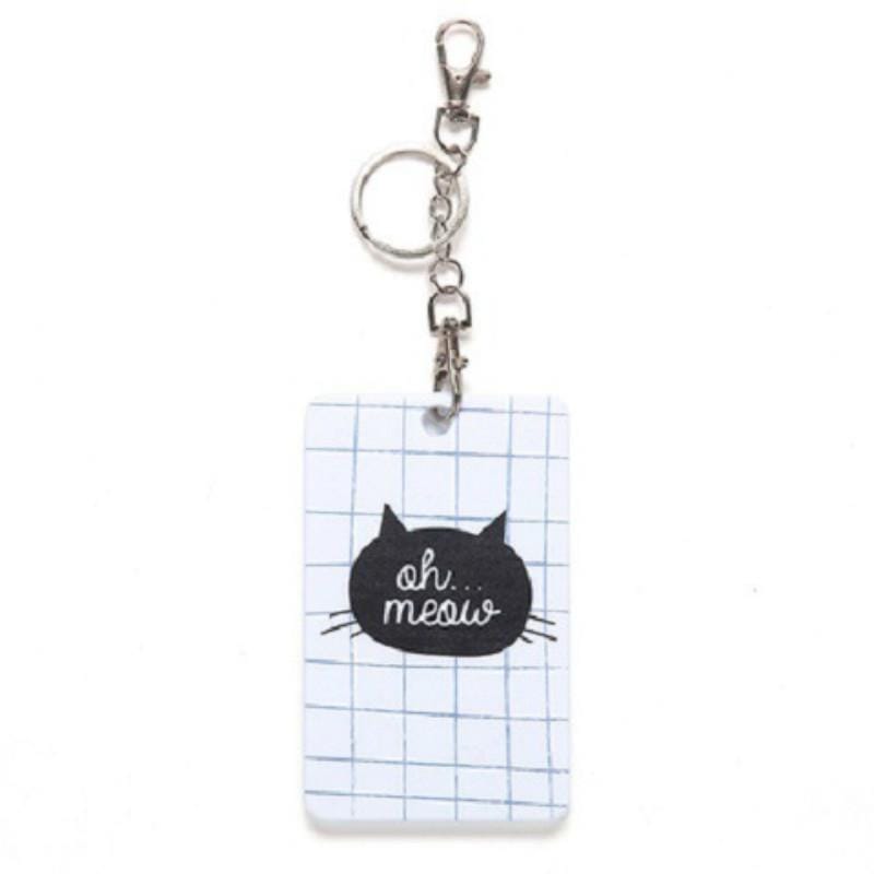 2 PCS Cute Cartoon Document Set Key Chain Bus Meal Card Protective Cover ID Card Set (Cat B)